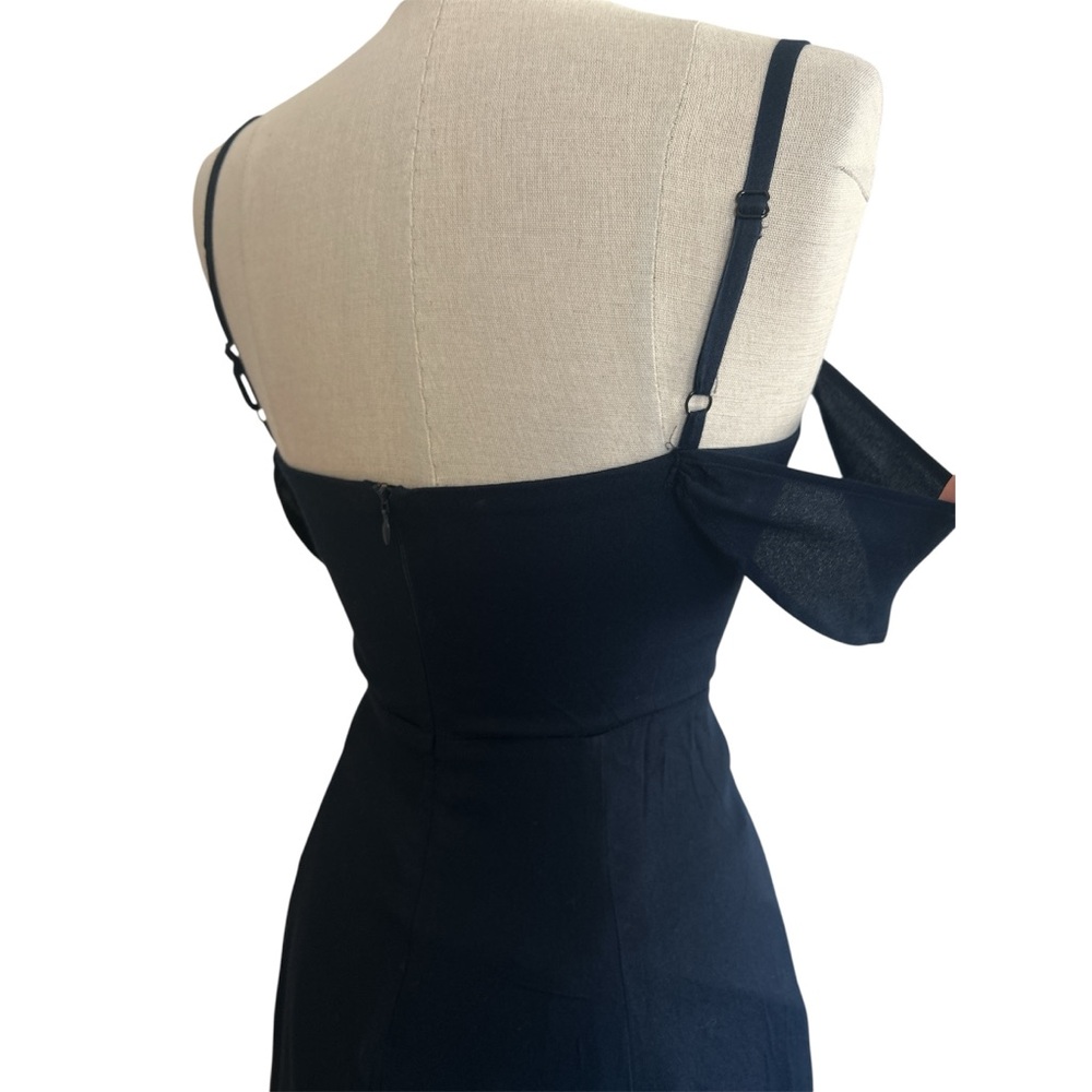 Reformation Poppy Formal Maxi Dress in Navy Blue Size 0 Wedding Guest Prom - Picture 8 of 10